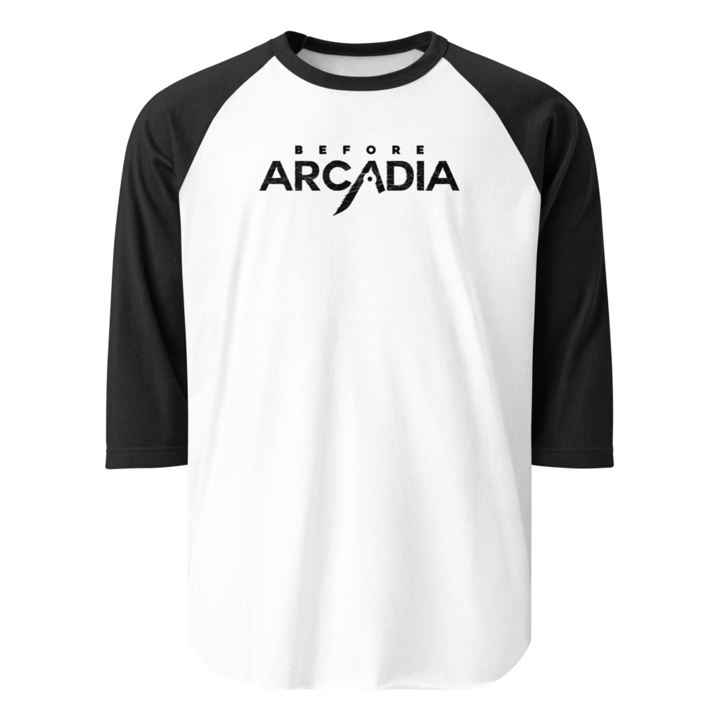 Before Arcadia Logo 3/4 Sleeve Baseball Tee